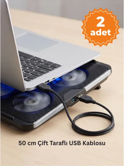 USB 2.0 Type-A Erkek - Erkek Kablo 50cm