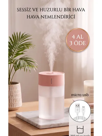 260 ml Ultrasonik Hava Nemlendirici Buhar Makinesi 4-6 Saat Mini Taşınabilir USB