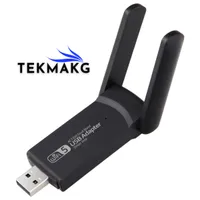 AC1300 Çift Bant USB Wi-Fi Adaptör Sürücüsüz Tak Çalıştır Kablosuz Ağ Kartı 1300 Mbps Antenli Wlan - Görsel 1