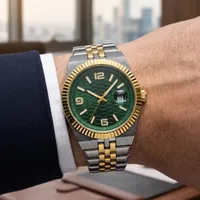 Erkek Kol Saati Çelik Kordon Analog Takvimli Klasik Şık Kol Saati - Görsel 1