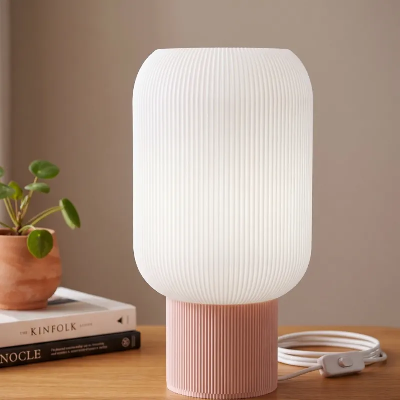 Dekoratif Masa Lambası 30 cm Modern Çizgili Abajur